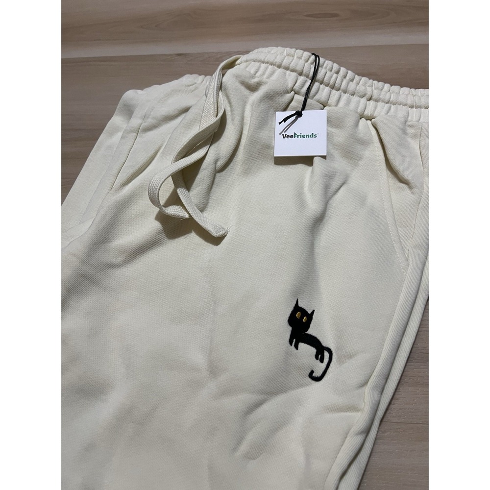 VeeFriends Cream Jogger Sweatpants Mens XL New With Tags Gary Vee Drawstring Cat